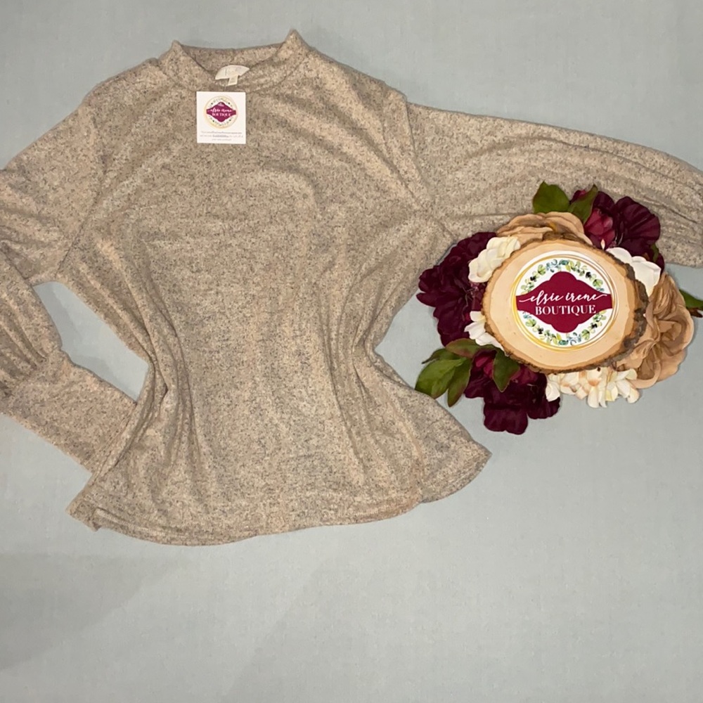 Taupe Long Sleeve Ladies Top